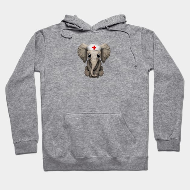 Cute Baby Elephant Nurse Hoodie by jeffbartels